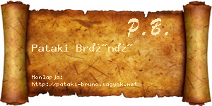 Pataki Brúnó névjegykártya